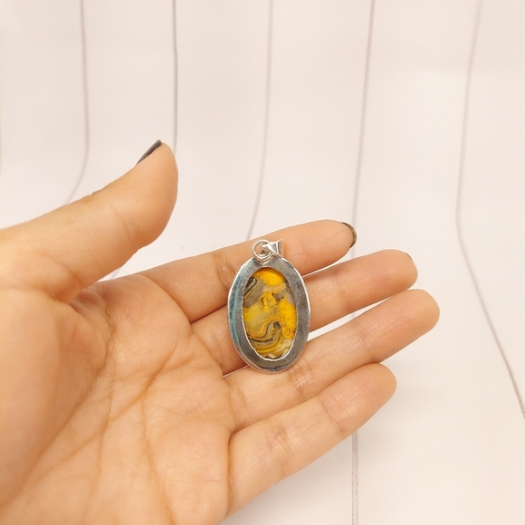 Bumblebee Jasper 925 Pendant - Picture 7 of 8